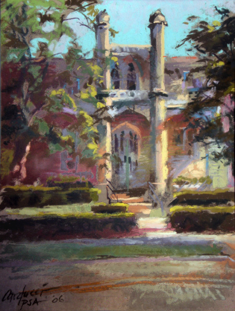 Artist Judith Carducci pastel home portrait: Brewster Mansion, Hudson, Ohio ©2009