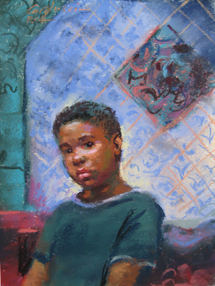 Artist Judith Carducci pastel portrait: Boy of Old San Juan, Puerto Rico ©2009