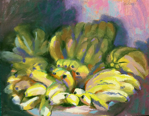 Artist Judith Carducci pastel still life: Bananas, the Gallery Inn, Old San Juan ©2010