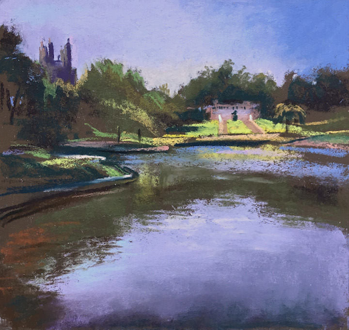 udith Carducci pastel plein air landscape painting Cleveland Museum of Art 100th Anniversary Celebration Wade Lagoon, University Circle