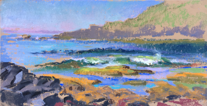 Judith Carducci plein air pastel Monhegan Island Swim Beach