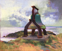 Judith Carducci plein air pastel landscape painting -Monhegan Island, Maine